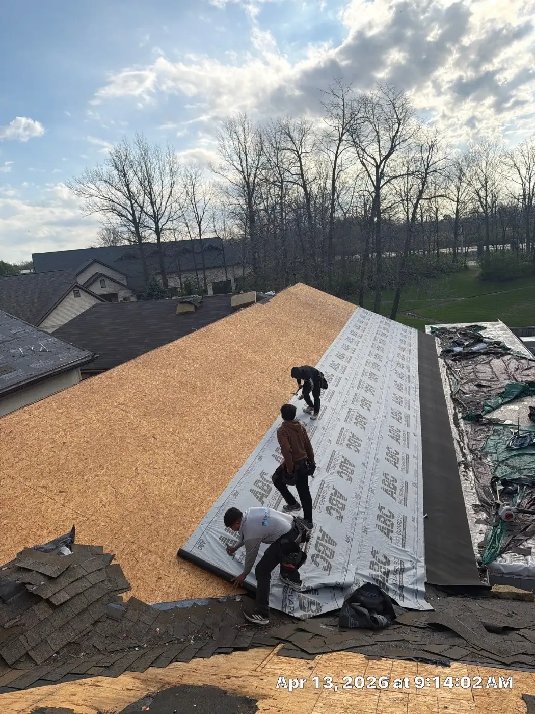 Storm damage documentation on a Eagle Creek commercial building
