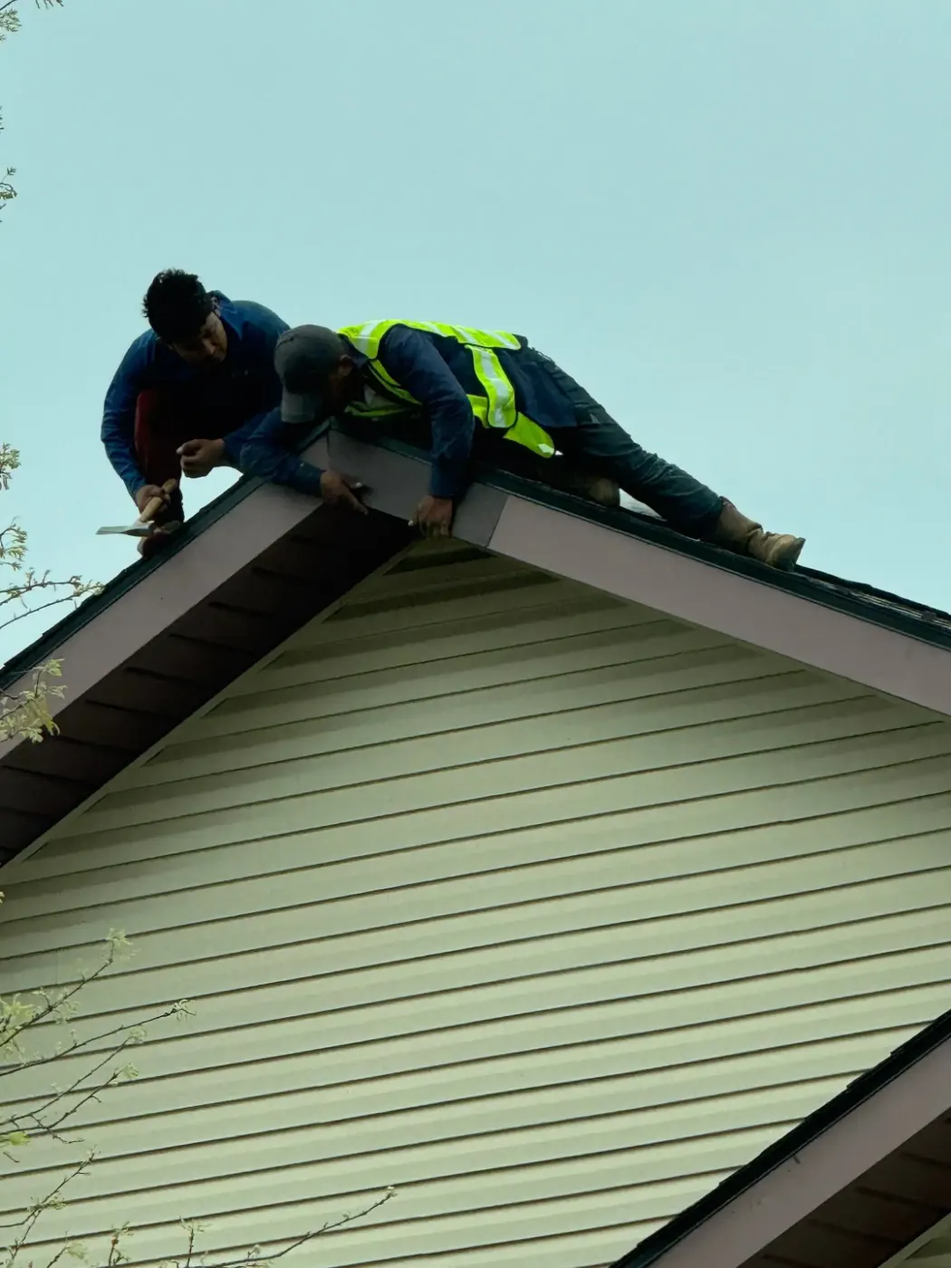 Tarping and dry-in on a Eagle Creek commercial roof